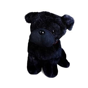 Black Puppy Dog Plush Stuffed Animal Red Collar 10 In Peek-A-Boo Toys